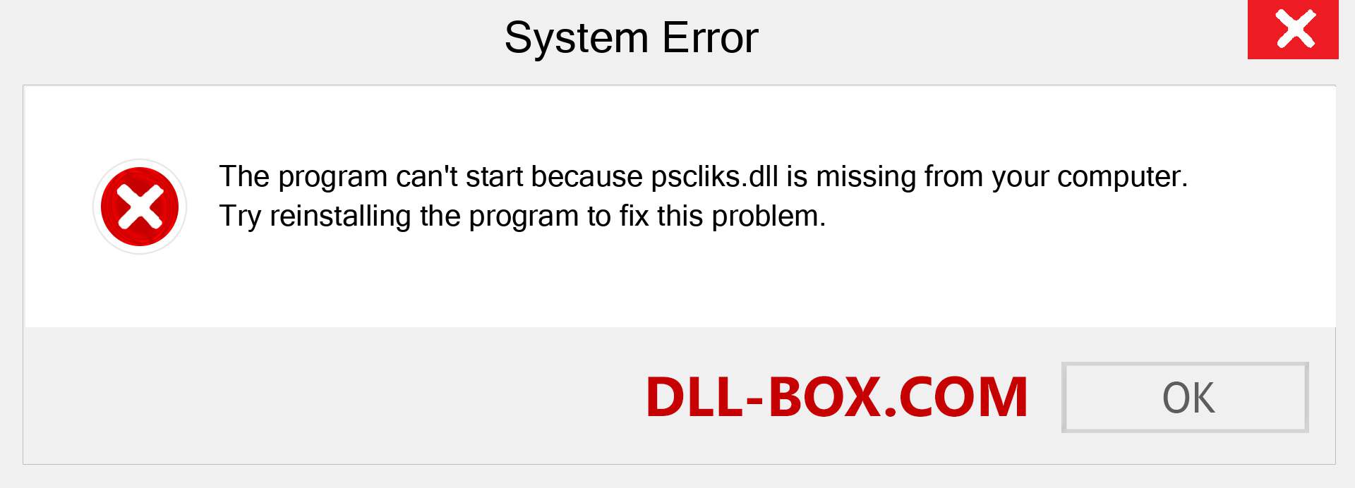  pscliks.dll file is missing?. Download for Windows 7, 8, 10 - Fix  pscliks dll Missing Error on Windows, photos, images