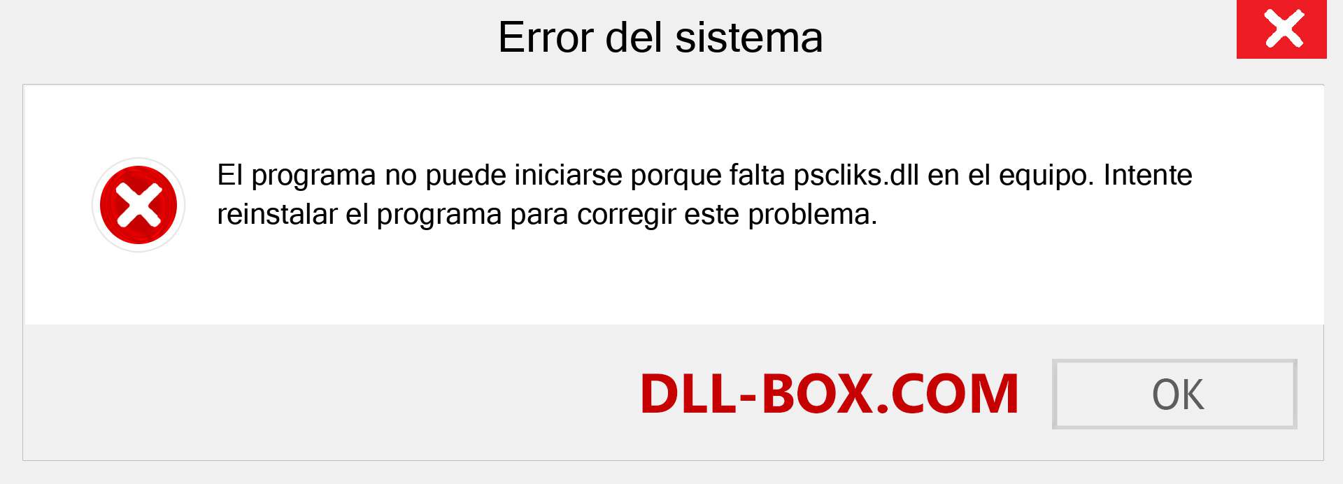 ¿Falta el archivo pscliks.dll ?. Descargar para Windows 7, 8, 10 - Corregir pscliks dll Missing Error en Windows, fotos, imágenes